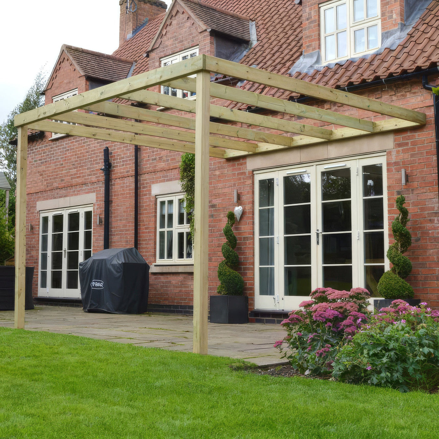 Wall Mounted Box Pergola - Light Green - 3m Depth x 6.6m Length - image 3