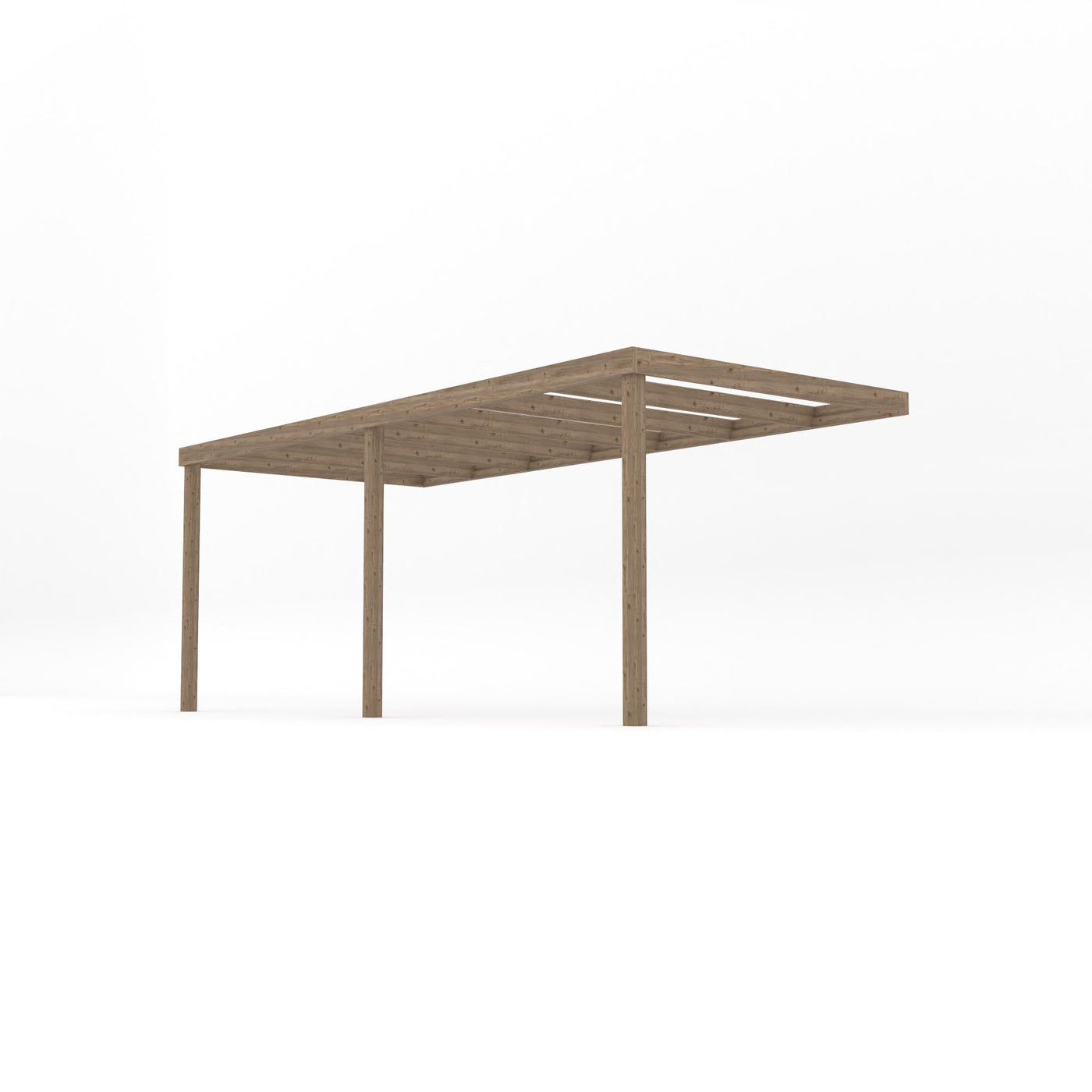 Wall Mounted Box Pergola - Rustic Brown - 3.6m Depth x 5.4m Length - image 2