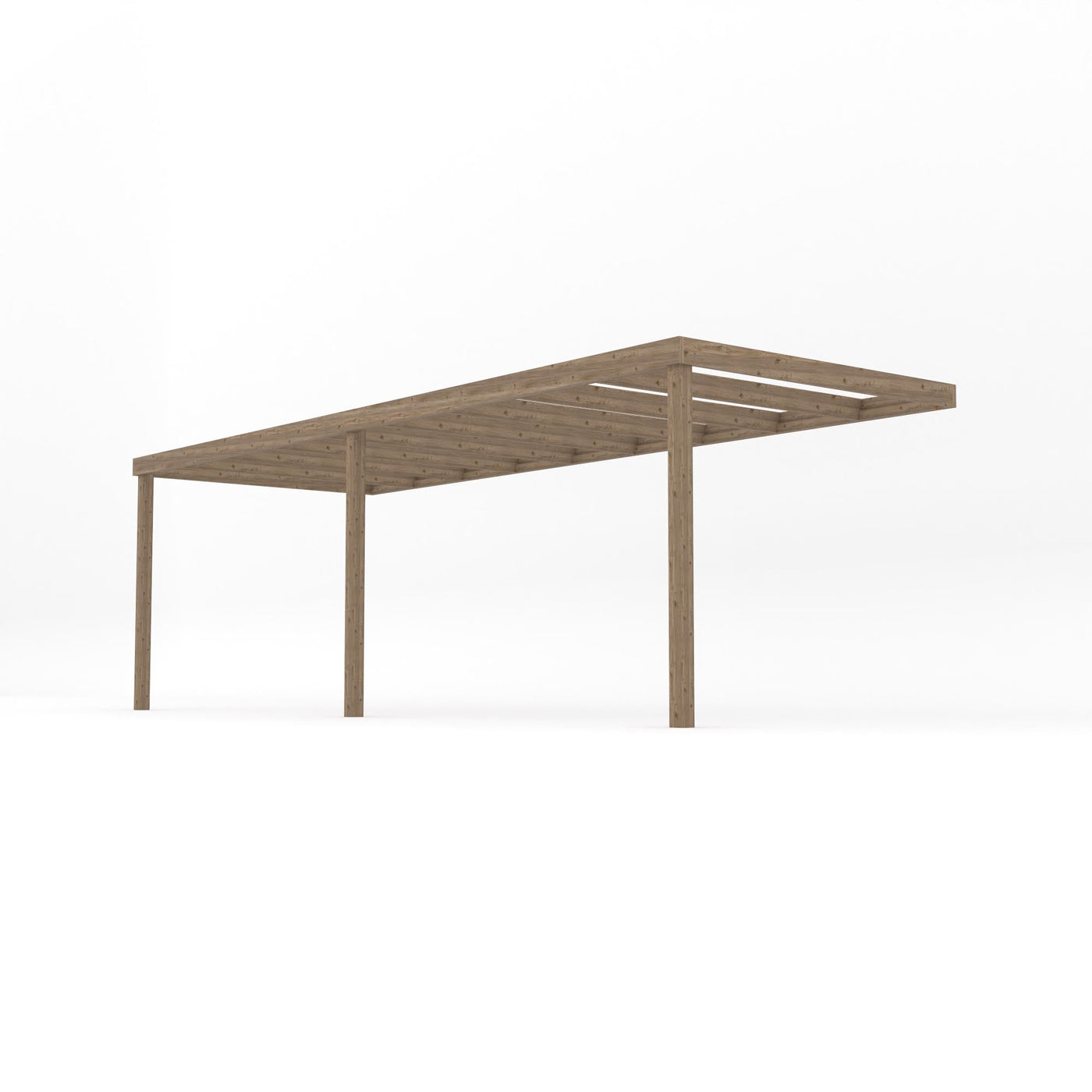 Wall Mounted Box Pergola - Rustic Brown - 3m Depth x 6.6m Length - image 2
