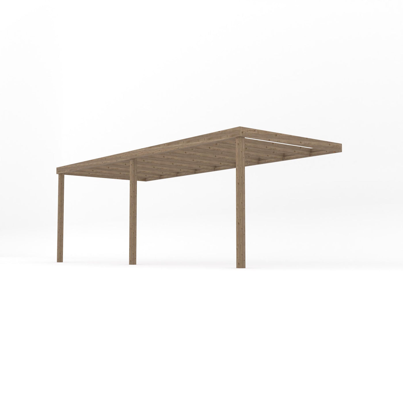 Wall Mounted Box Pergola - Rustic Brown - 4.8m Depth x 6m Length - image 2