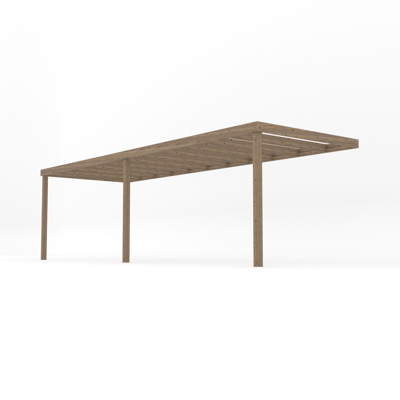 Wall Mounted Box Pergola - Rustic Brown - 4.8m Depth x 7.2m Length - image 2
