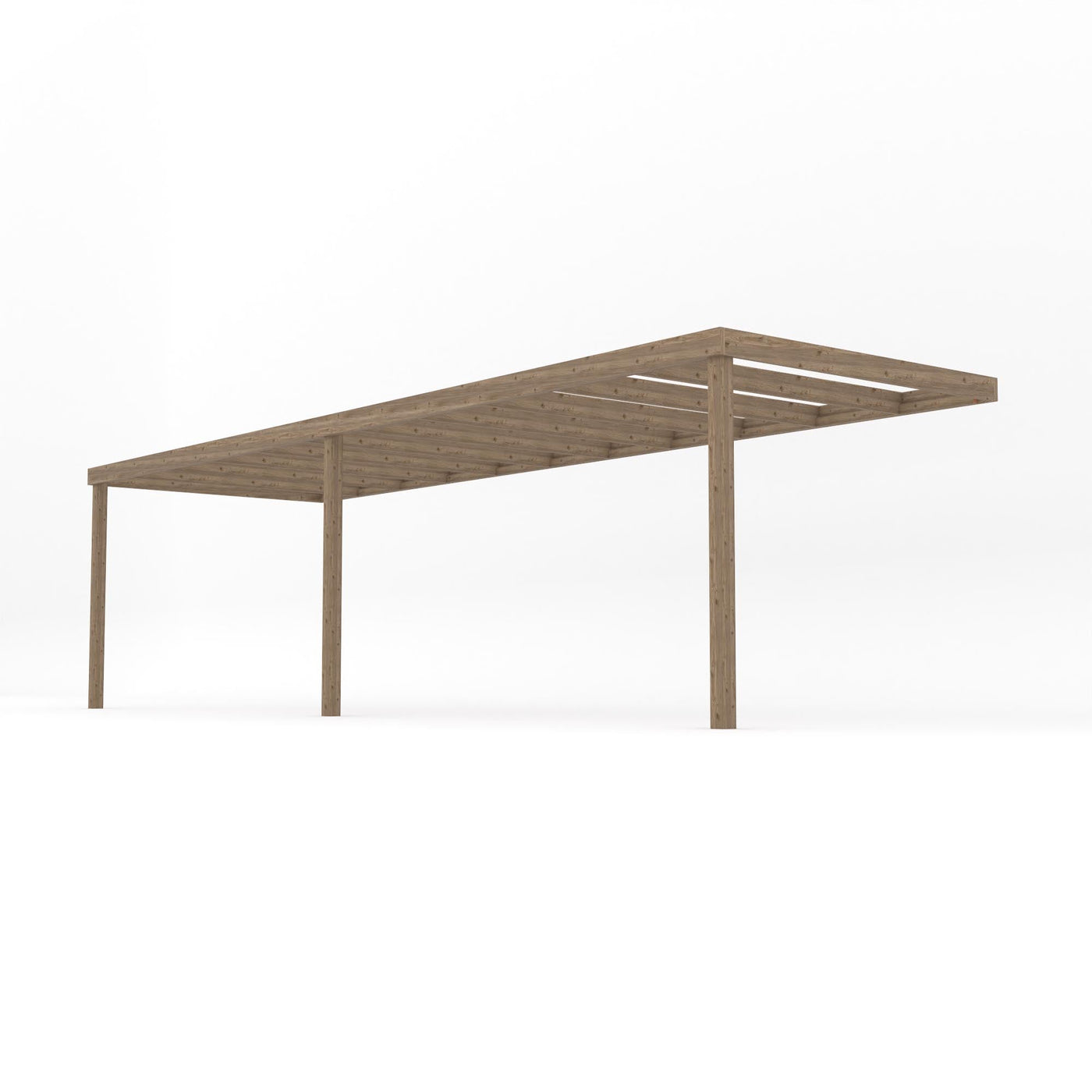 Wall Mounted Box Pergola - Rustic Brown - 3m Depth x 7.8m Length - image 2
