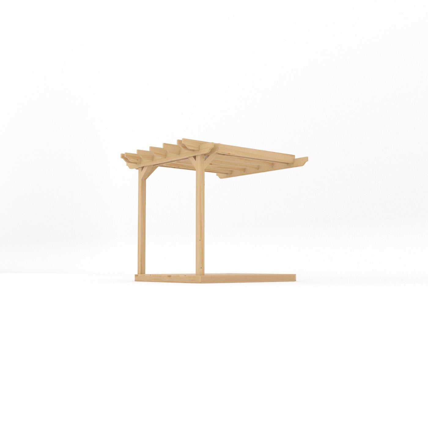 Wall Mounted Double Garden Pergola with Decking - Light Green - 2.4m Depth x 2.4m Length - image 2