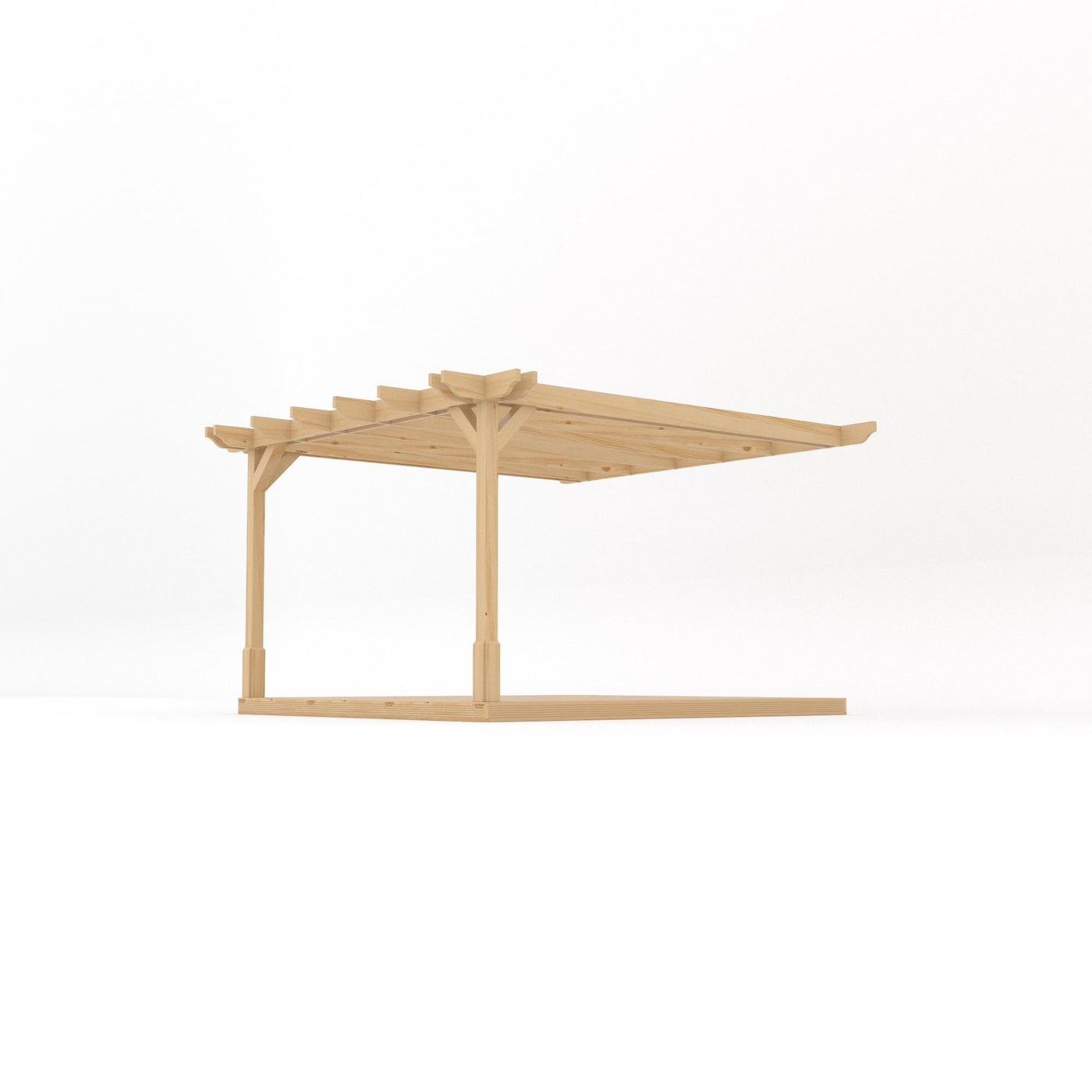Wall Mounted Double Premium Pergola with Decking - Light Green - 3.6m Depth x 3.6m Length - image 2