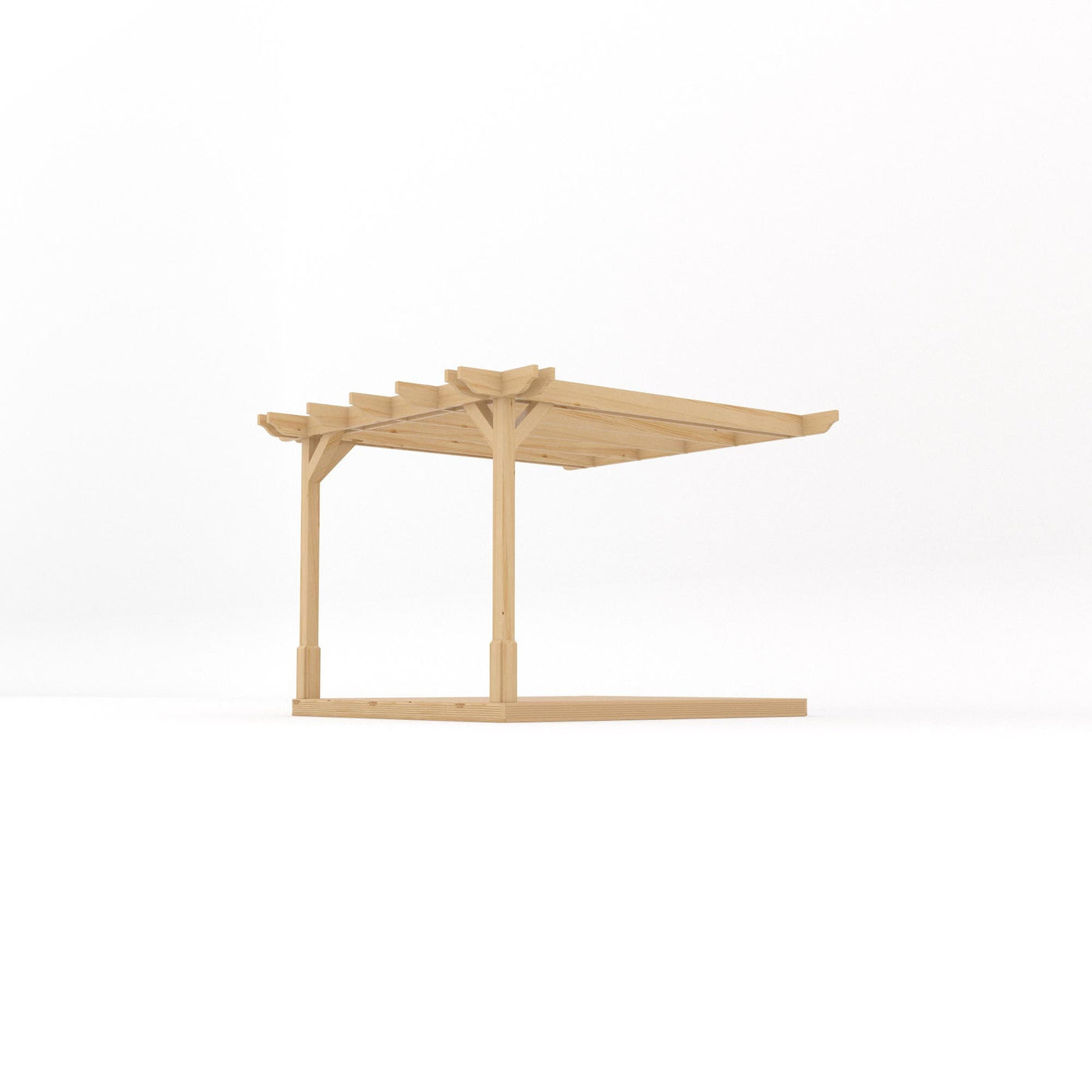 Wall Mounted Double Premium Pergola with Decking - Light Green - 3m Depth x 3m Length - image 2