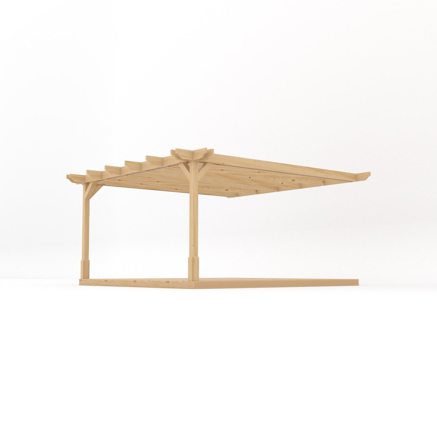 Wall Mounted Double Premium Pergola with Decking - Light Green - 4.2m Depth x 4.2m Length - image 2