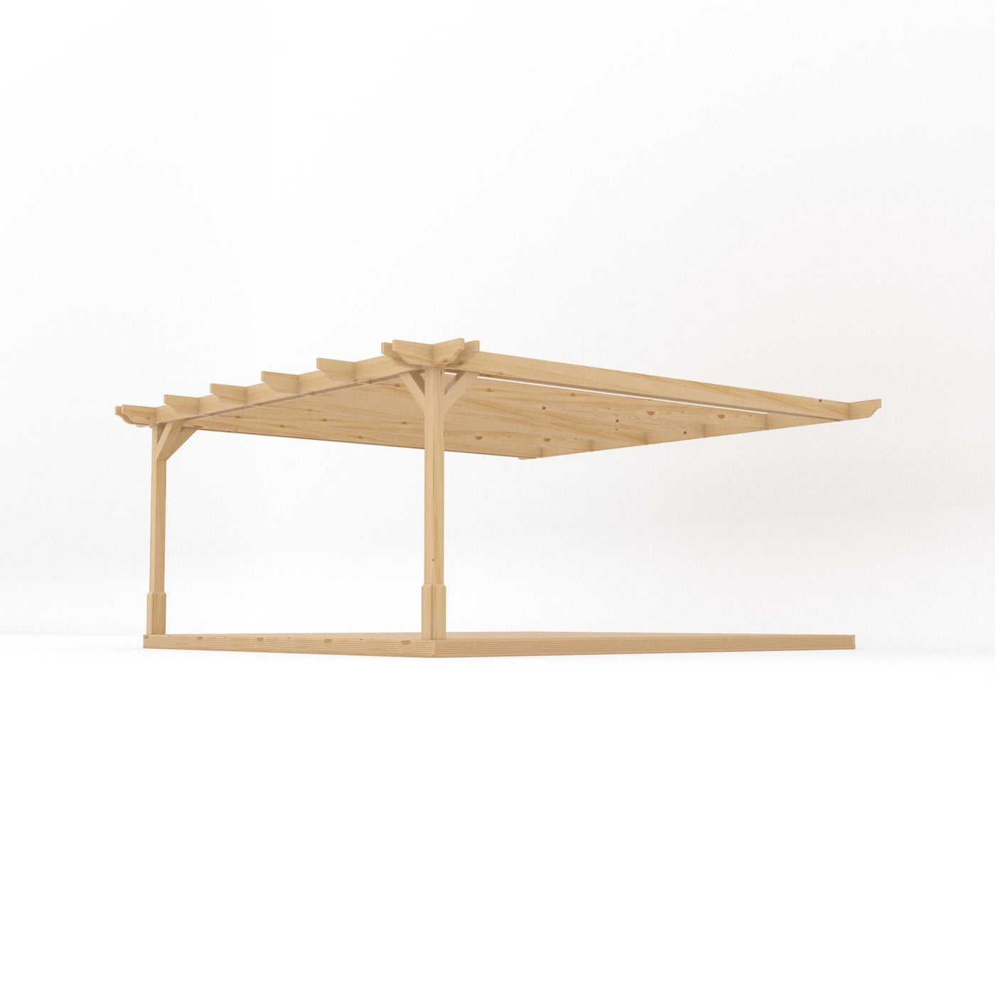Wall Mounted Double Premium Pergola with Decking - Light Green - 4.8m Depth x 4.8m Length - image 2