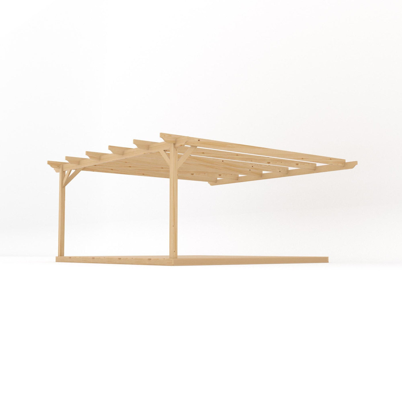 Wall Mounted Garden Pergola with Decking - Light Green - 4.8m Depth x 4.8m Length - image 2