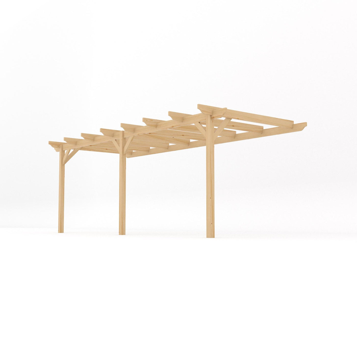 Wall Mounted Garden Pergola - Light Green - 4.8m Depth x 6m Length - image 2