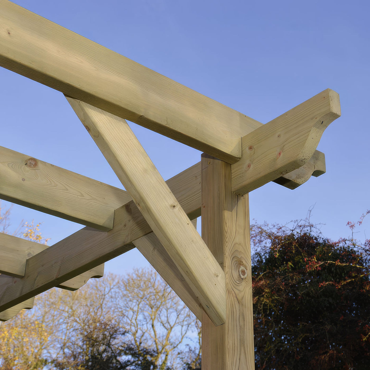 Wall Mounted Garden Pergola - Light Green - 4.8m Depth x 7.2m Length - image 3