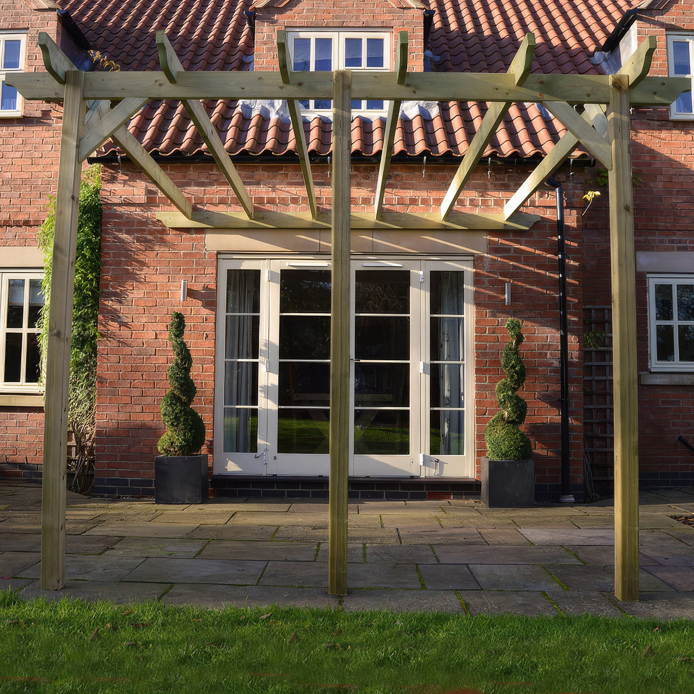 Wall Mounted Garden Pergola - Light Green - 3m Depth x 6.6m Length - image 4