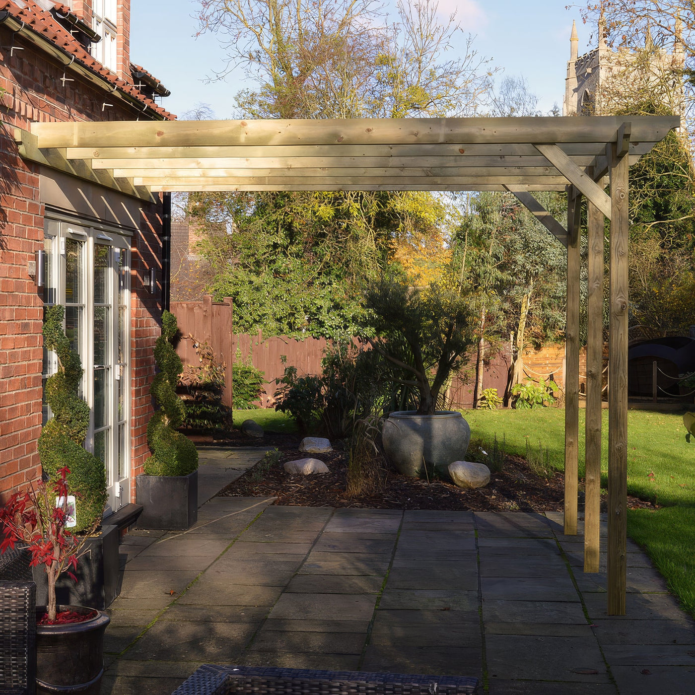 Wall Mounted Garden Pergola - Light Green - 3m Depth x 7.2m Length - image 6