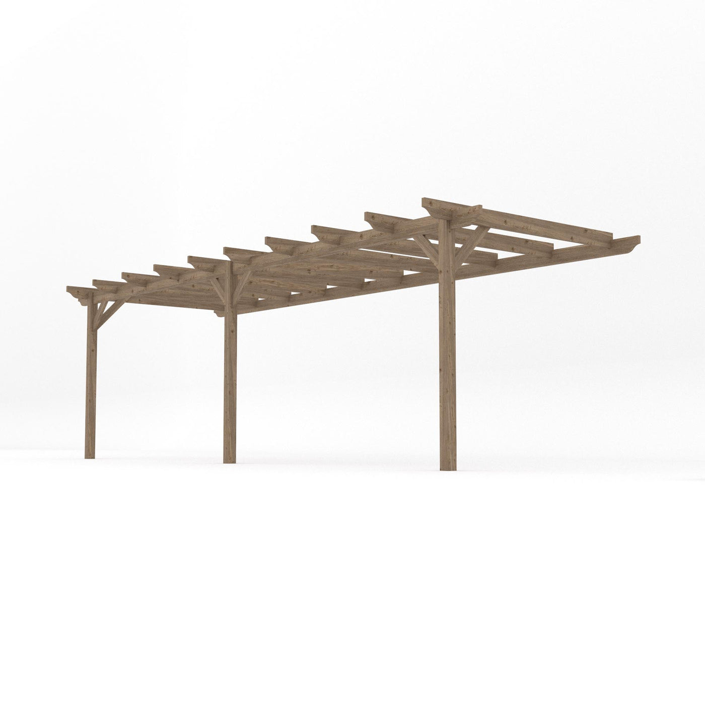 Wall Mounted Garden Pergola - Rustic Brown - 4.2m Depth x 7.2m Length - image 2
