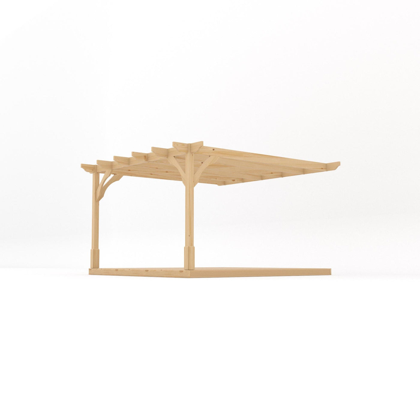 Wall Mounted Premium Pergola with Decking - Light Green - 3.6m Depth x 3.6m Length - image 2