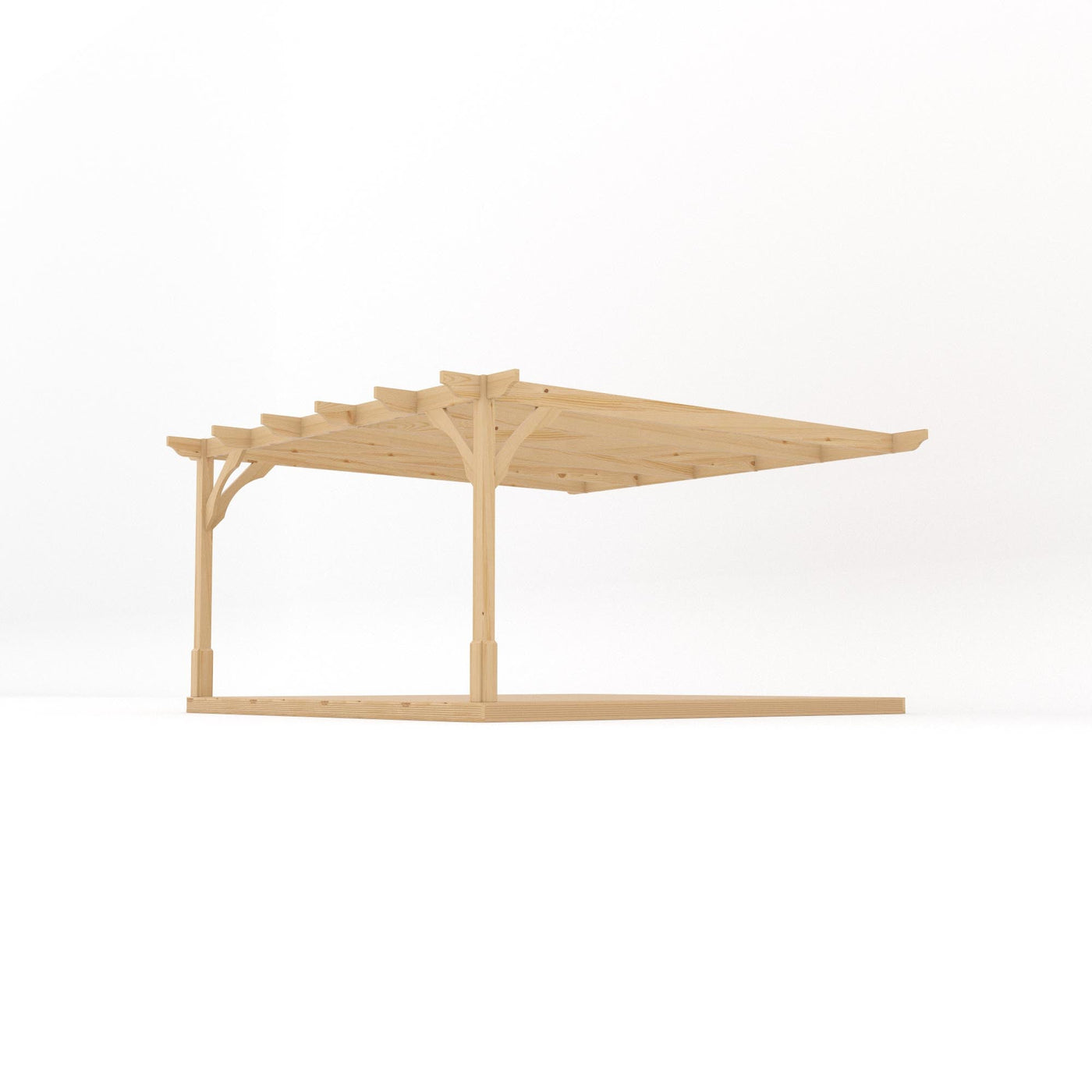 Wall Mounted Premium Pergola with Decking - Light Green - 4.2m Depth x 4.2m Length - image 2