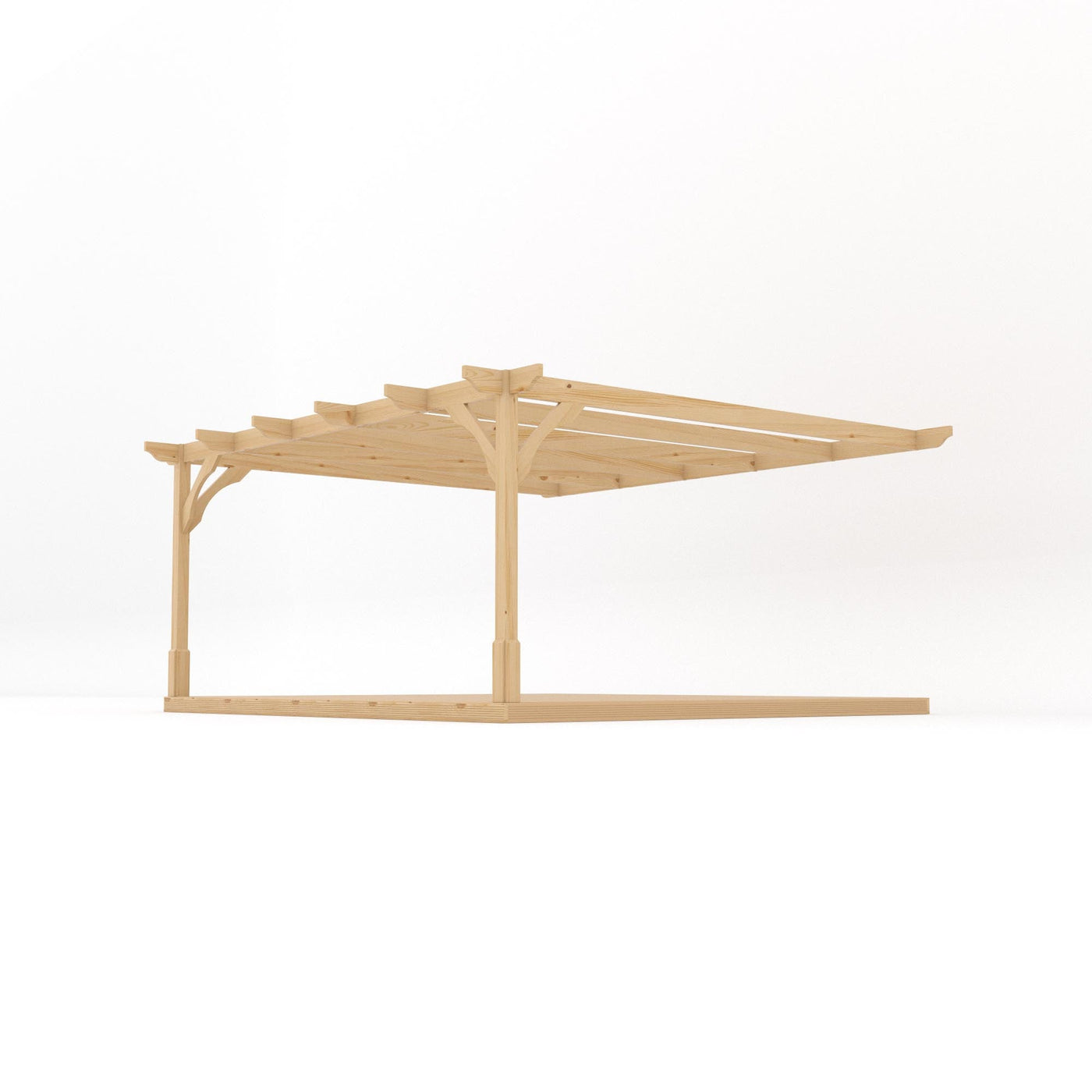 Wall Mounted Premium Pergola with Decking - Light Green - 4.8m Depth x 4.8m Length - image 2