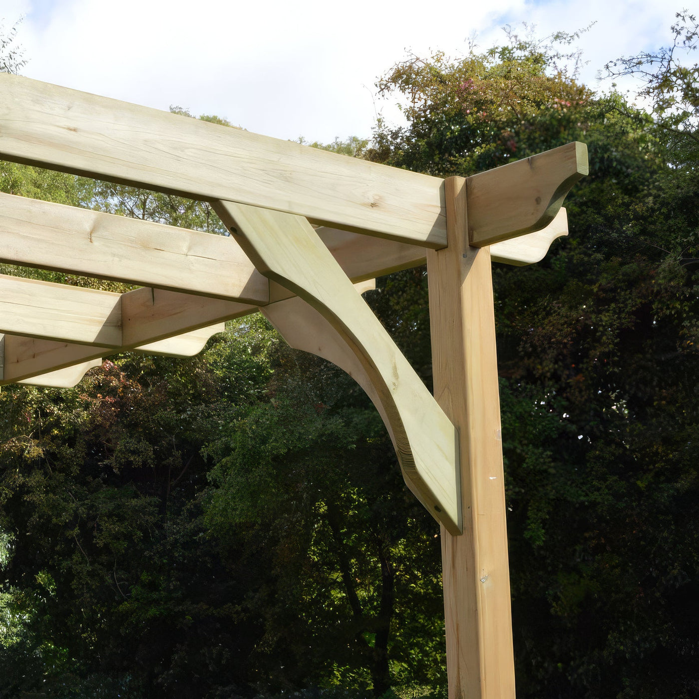 Wall Mounted Premium Pergola - Light Green - 4.8m Depth x 7.2m Length - image 3