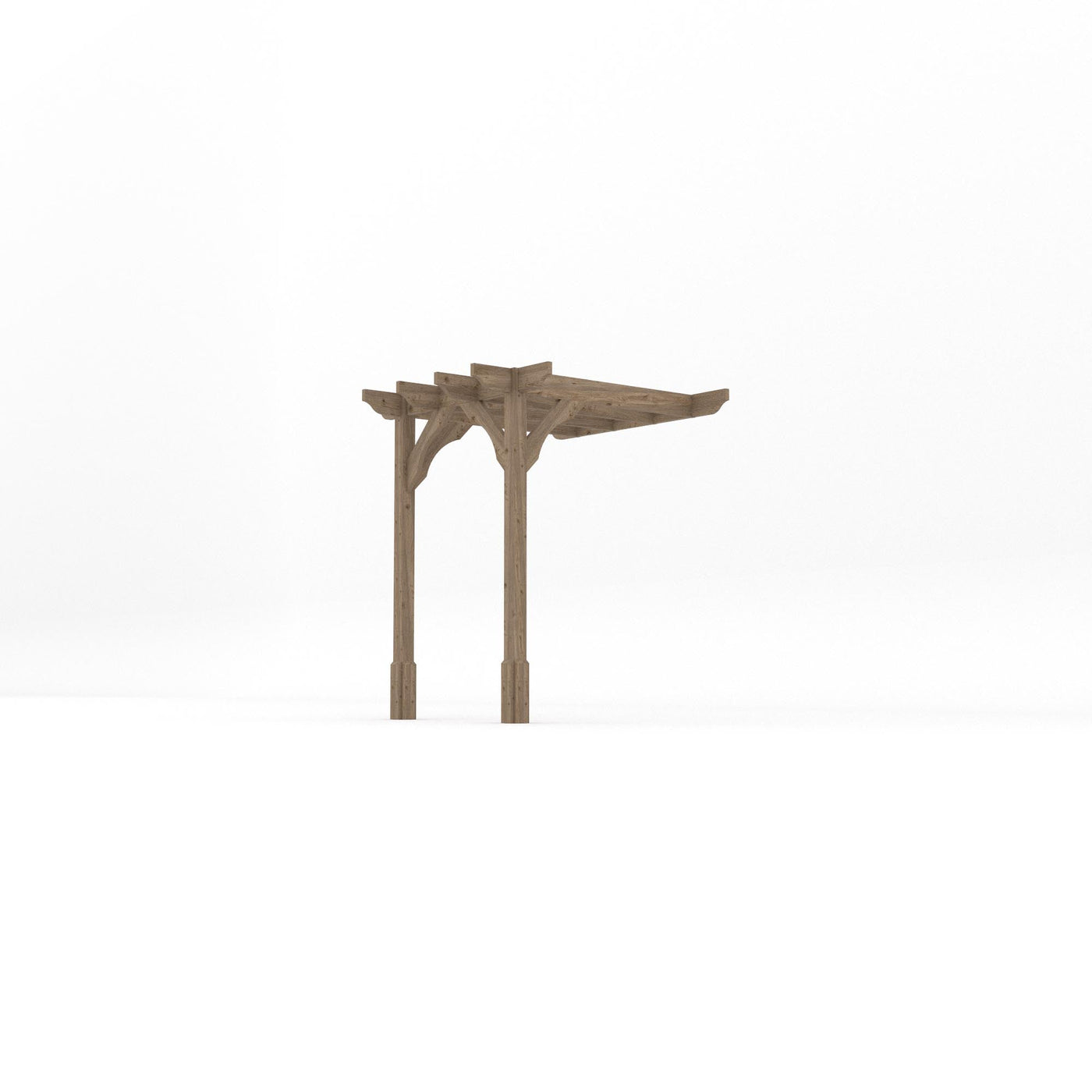 Wall Mounted Premium Pergola - Rustic Brown - 1.8m Depth x 1.8m Length - image 2