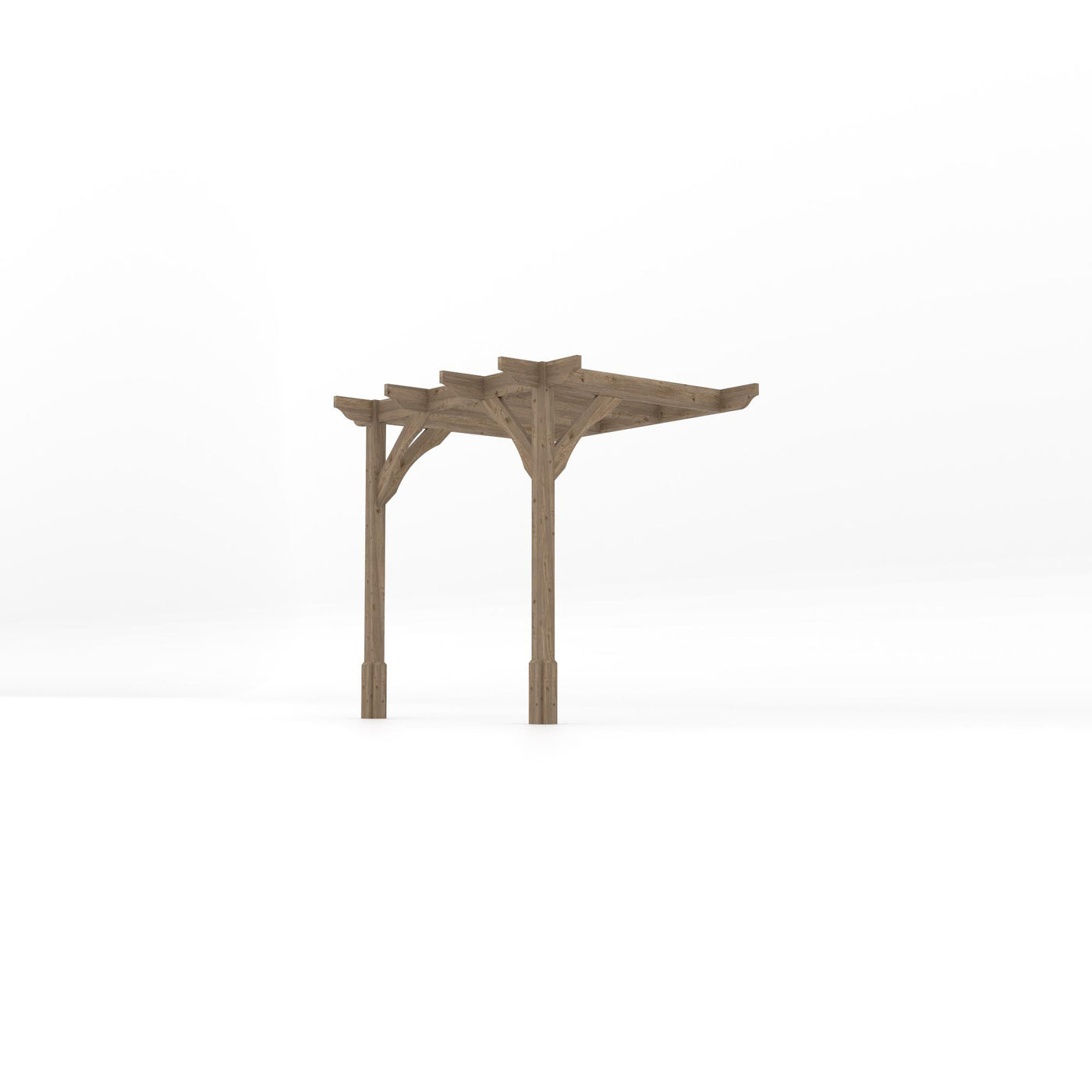Wall Mounted Premium Pergola - Rustic Brown - 1.8m Depth x 2.4m Length - image 2