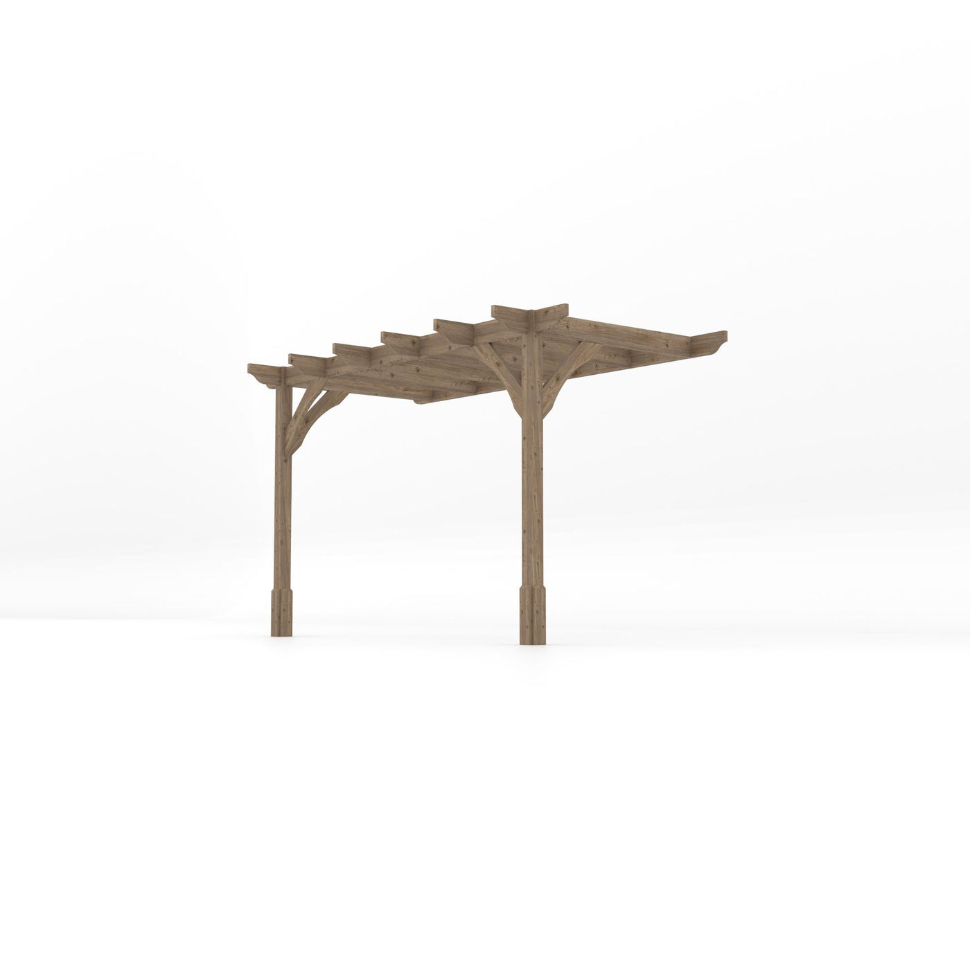 Wall Mounted Premium Pergola - Rustic Brown - 1.8m Depth x 3.6m Length - image 2