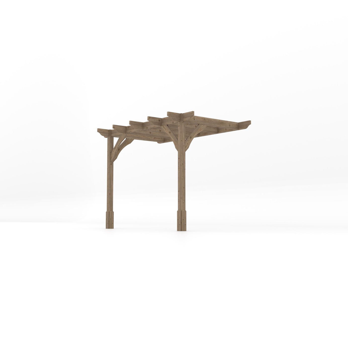 Wall Mounted Premium Pergola - Rustic Brown - 1.8m Depth x 3m Length - image 2