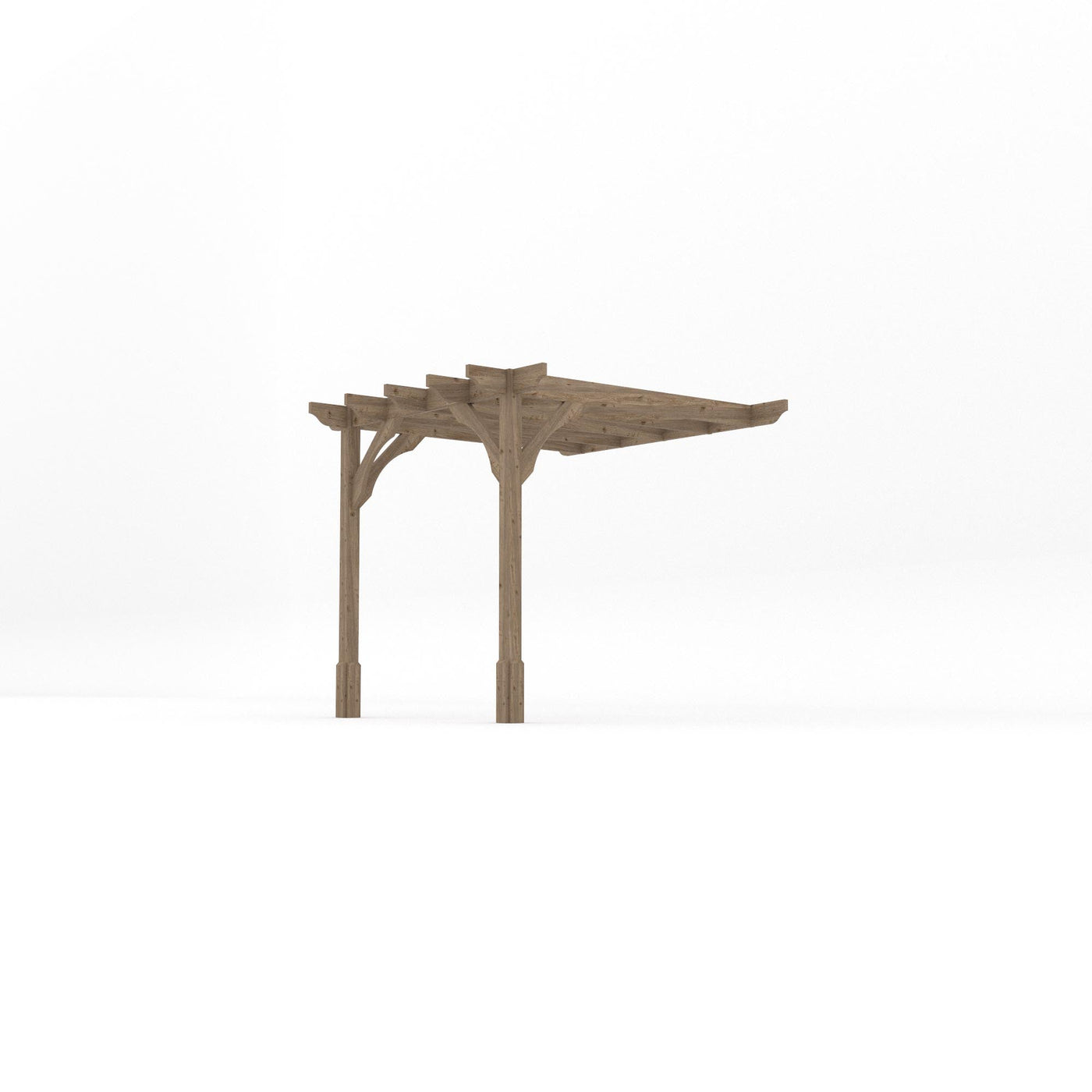 Wall Mounted Premium Pergola - Rustic Brown - 2.4m Depth x 2.4m Length - image 2