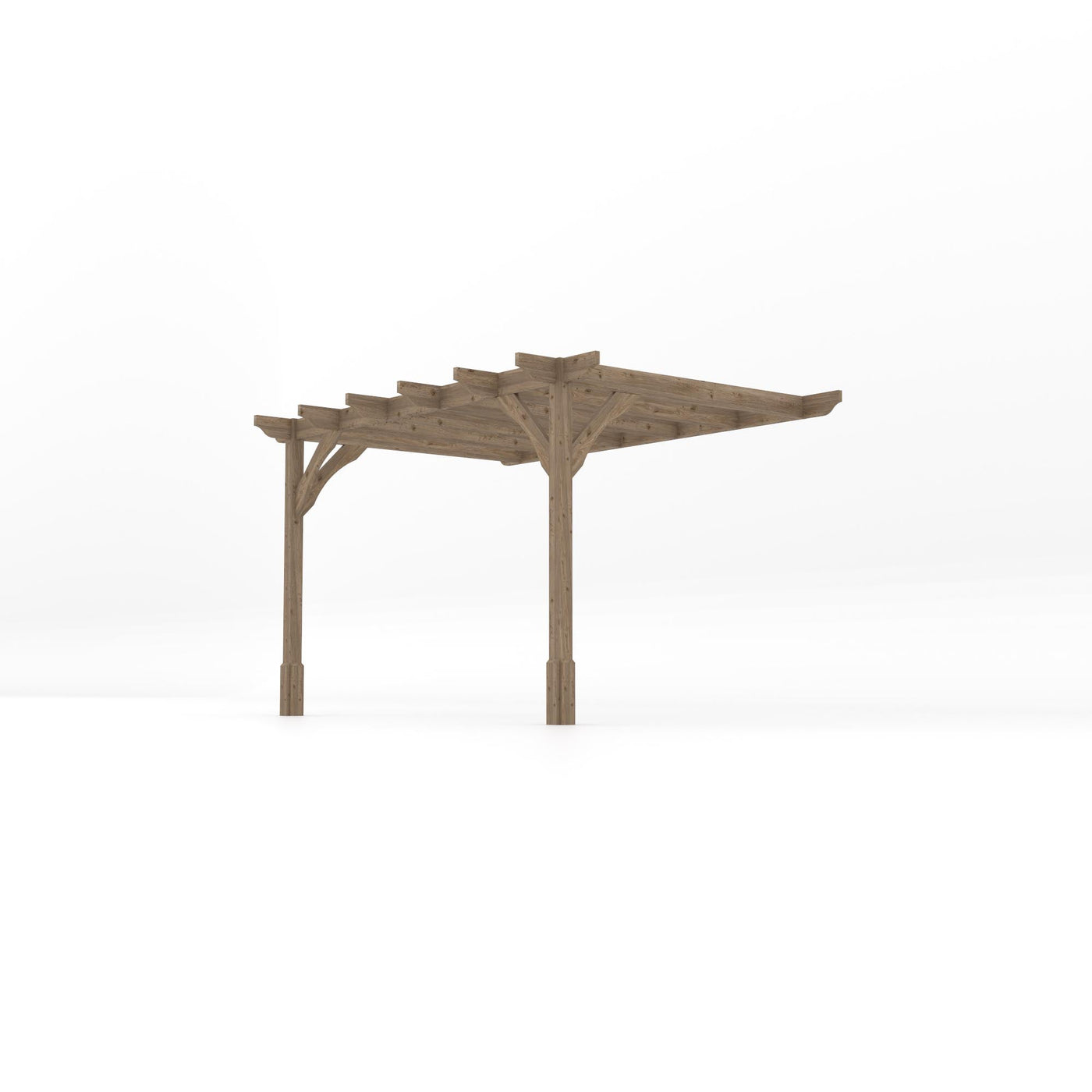 Wall Mounted Premium Pergola - Rustic Brown - 2.4m Depth x 3.6m Length - image 2