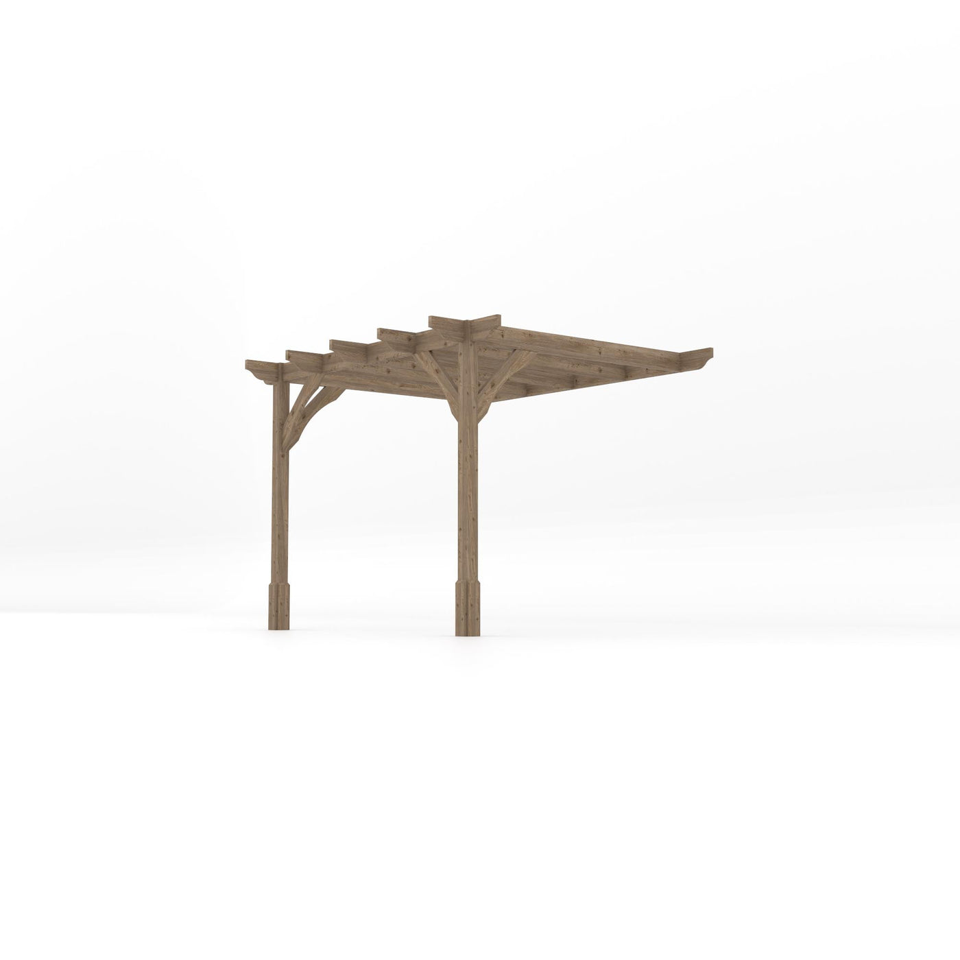 Wall Mounted Premium Pergola - Rustic Brown - 2.4m Depth x 3m Length - image 2