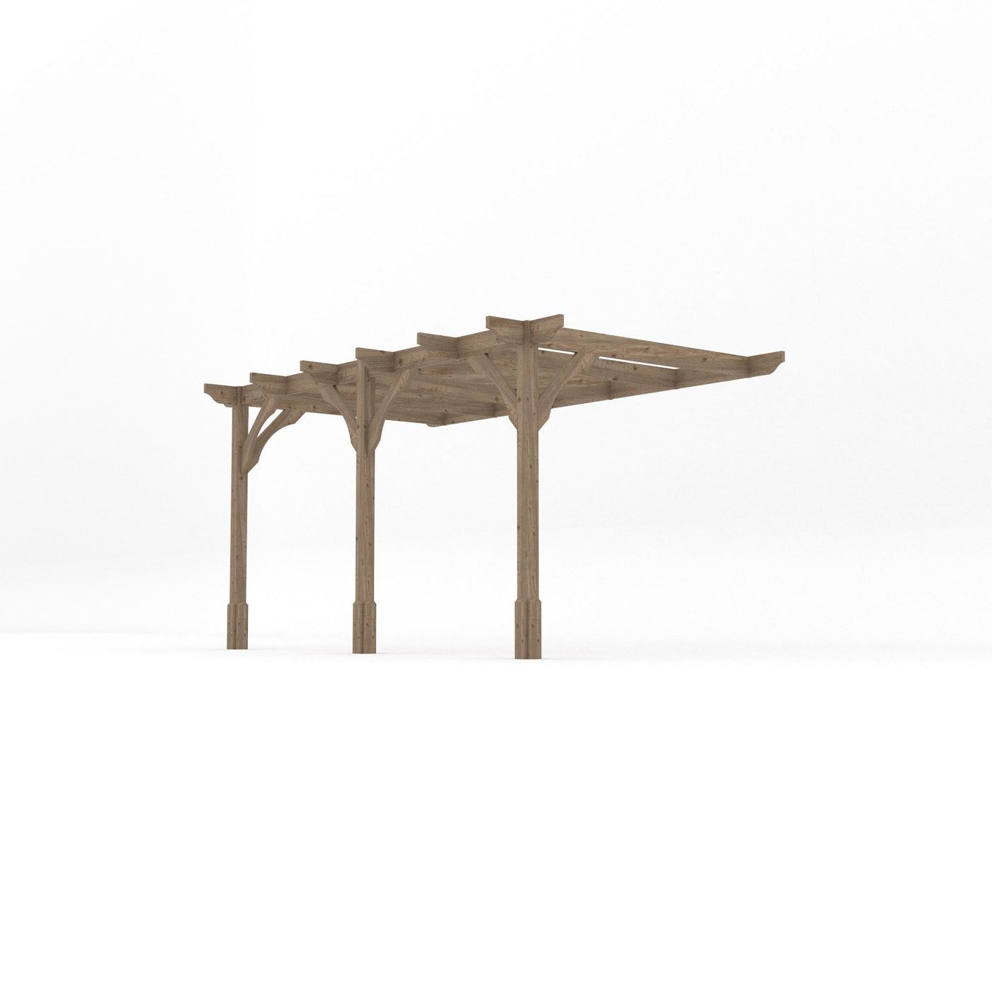 Wall Mounted Premium Pergola - Rustic Brown - 2.4m Depth x 4.2m Length - image 2