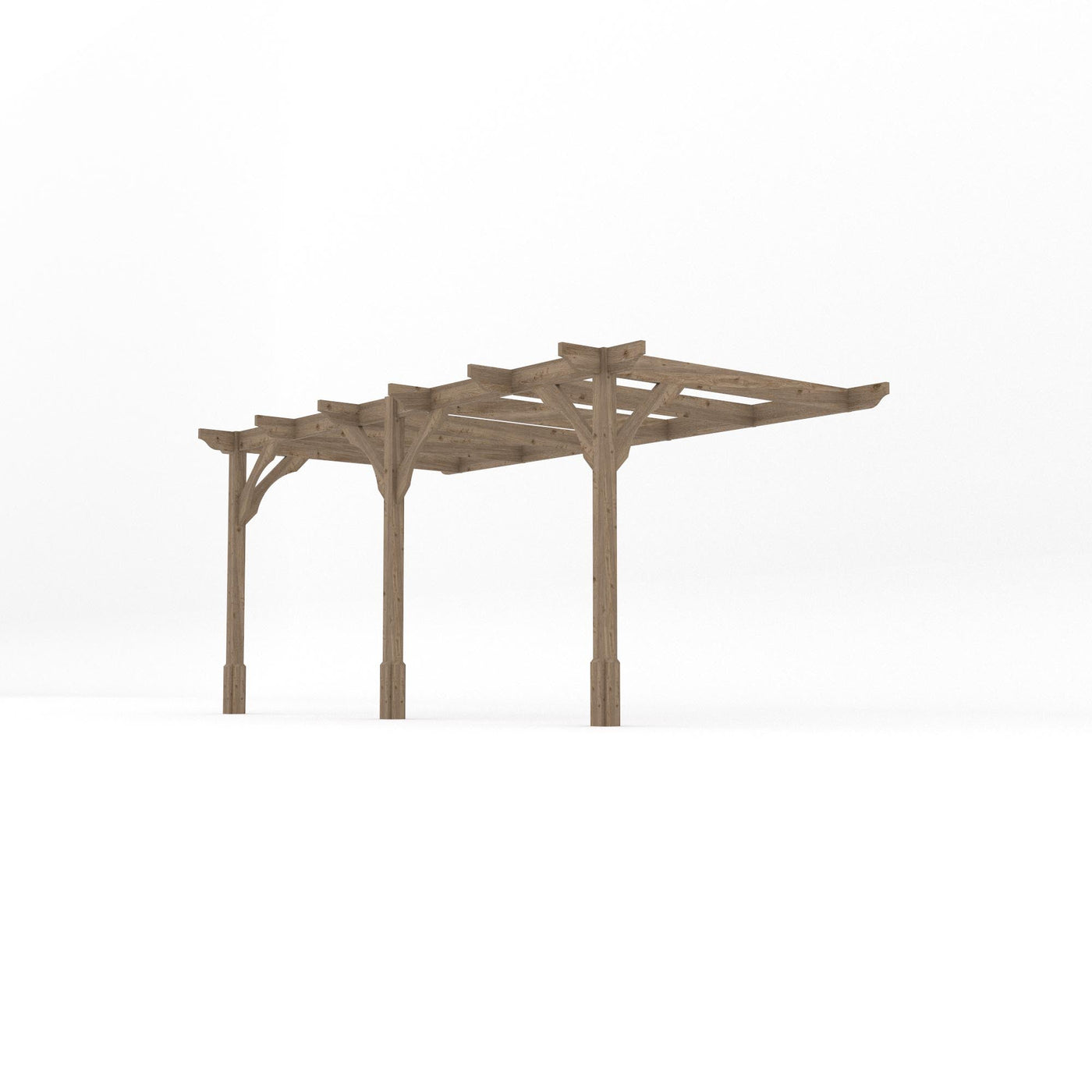 Wall Mounted Premium Pergola - Rustic Brown - 2.4m Depth x 4.8m Length - image 2