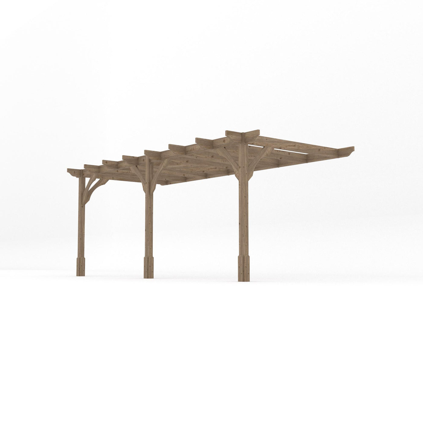 Wall Mounted Premium Pergola - Rustic Brown - 4.2m Depth x 5.4m Length - image 2