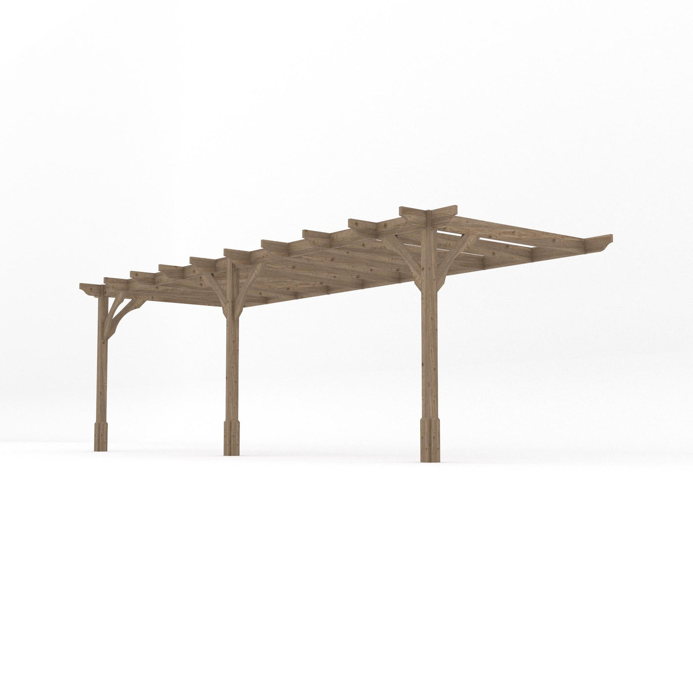 Wall Mounted Premium Pergola - Rustic Brown - 1.8m Depth x 6.6m Length - image 2