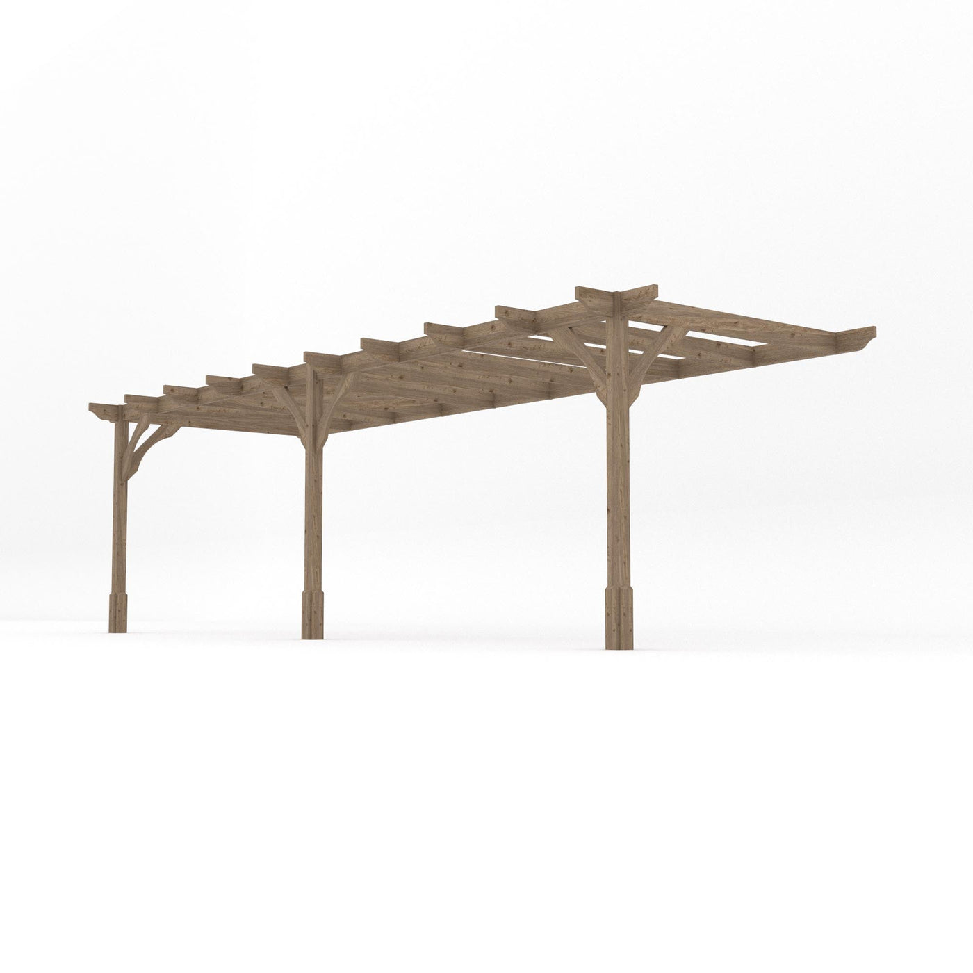 Wall Mounted Premium Pergola - Rustic Brown - 2.4m Depth x 7.2m Length - image 2