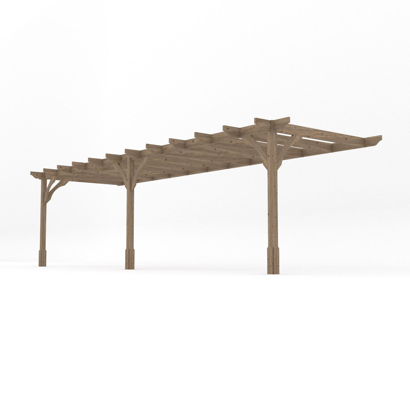 Wall Mounted Premium Pergola - Rustic Brown - 4.8m Depth x 7.8m Length - image 2