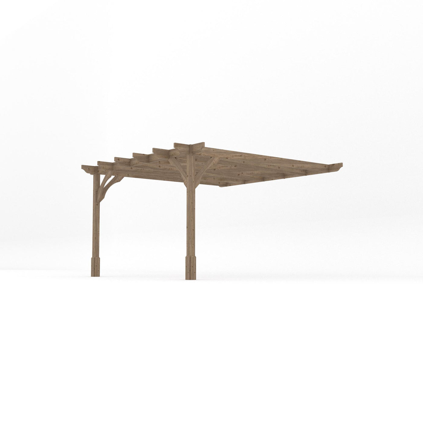 Wall Mounted Premium Pergola - Rustic Brown - 3.6m Depth x 3.6m Length - image 2