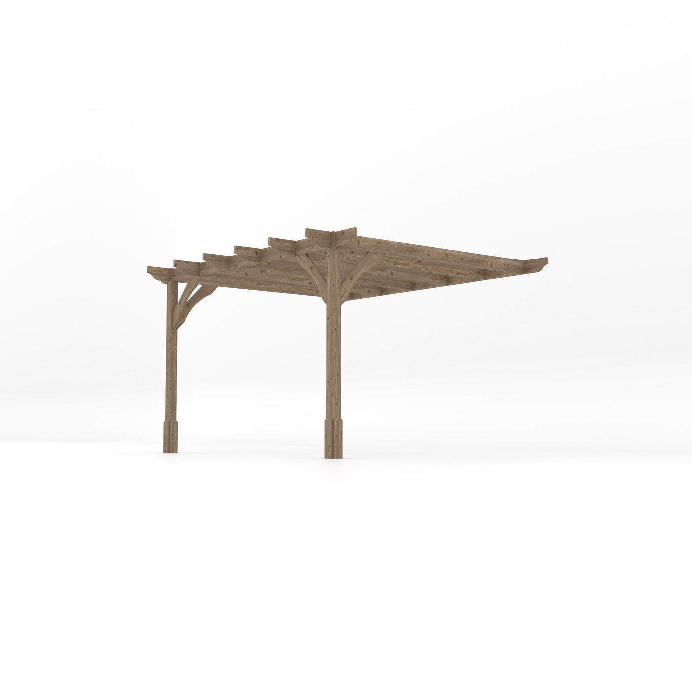 Wall Mounted Premium Pergola - Rustic Brown - 3m Depth x 3.6m Length - image 2