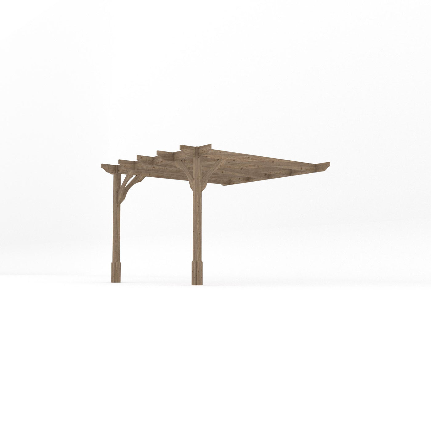 Wall Mounted Premium Pergola - Rustic Brown - 3m Depth x 3m Length - image 2