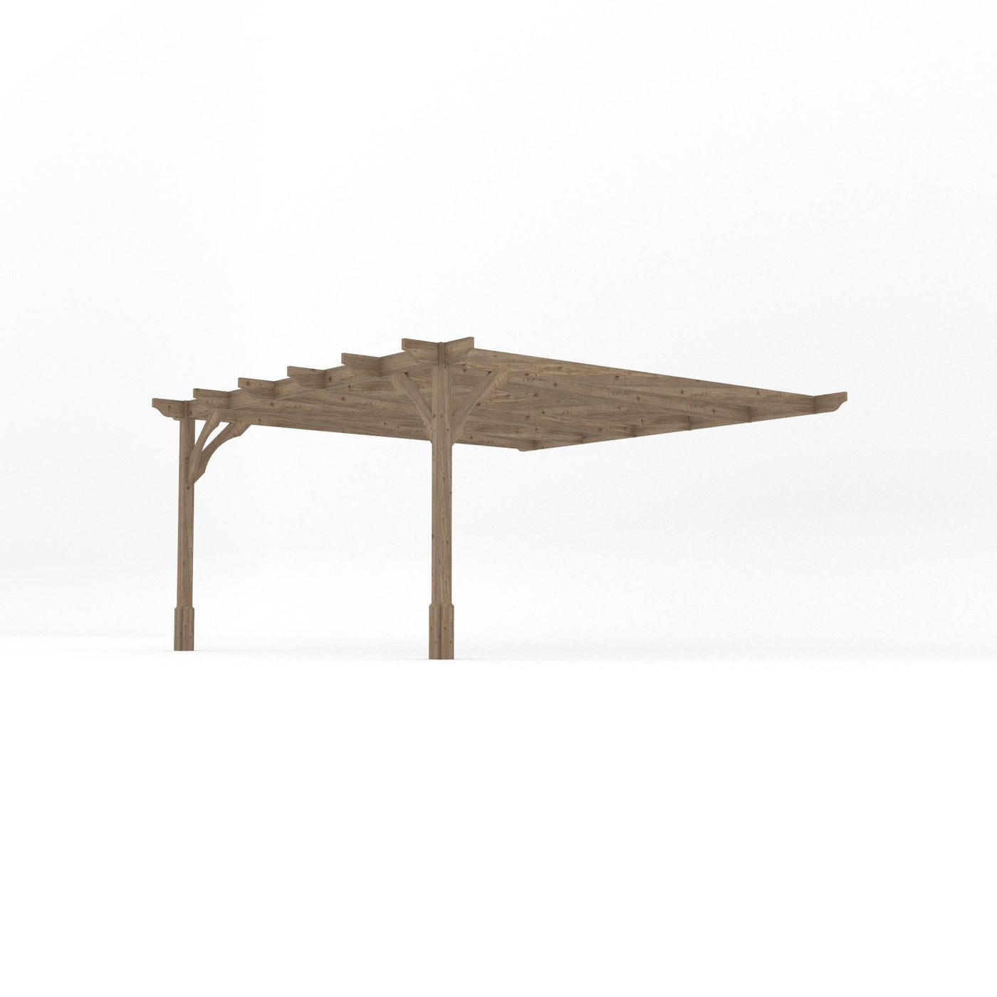 Wall Mounted Premium Pergola - Rustic Brown - 4.2m Depth x 4.2m Length - image 2