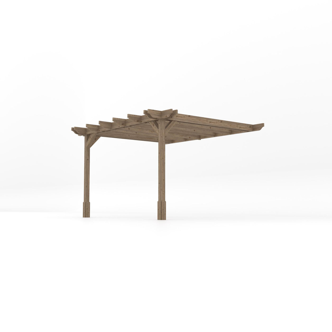 Wall Mounted Double Premium Pergola - Rustic Brown - 3m Depth x 3m Length - image 2